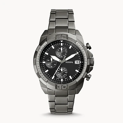 Fossil Bronson Chronograph Smoke Stainless Steel Watch 147097
