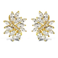 Gold Cubic Zirconia Stud Earrings 142889