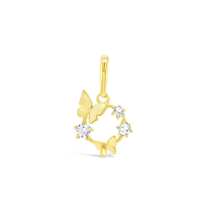 10k Yellow Gold Cubic Zirconia Butterfly Pendant 153732