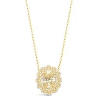 Gold Plated Sterling Silver Yellow Oval Cubic Zirconia Necklace 153385