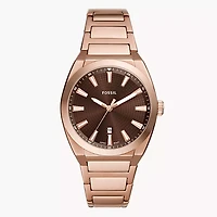 Fossil Everett Rose Gold-Tone Stainless Steel Watch 151316