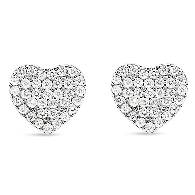 Sterling Silver Cubic Zirconia Heart Earrings 145007