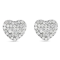 Sterling Silver Cubic Zirconia Heart Earrings 145007