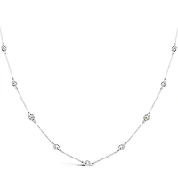 Sterling Silver Cubic Zirconia 4mm Bezel Necklace 143312