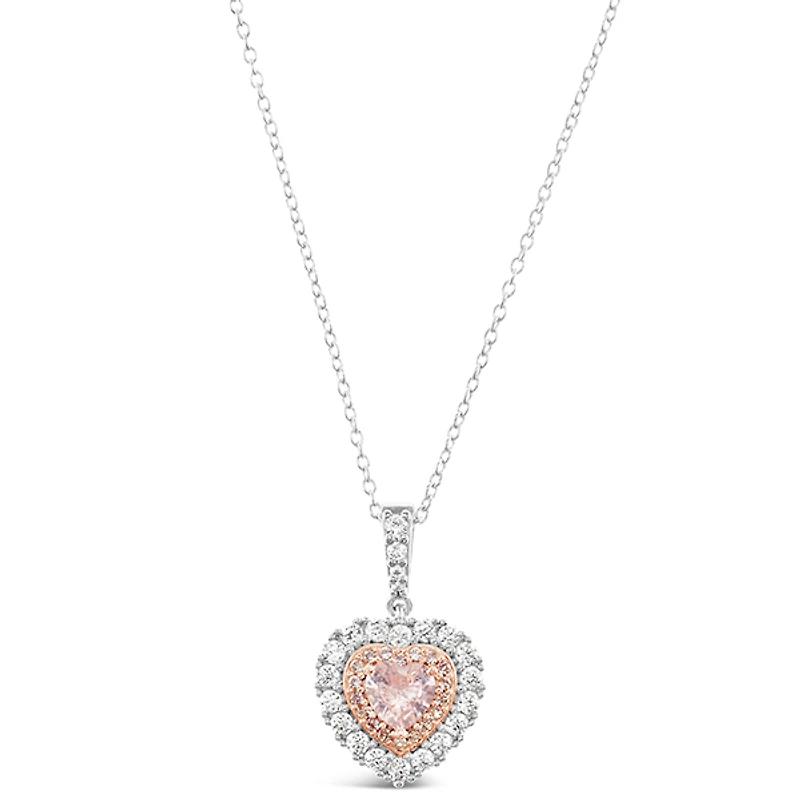 Sterling Silver Heart Cubic Zirconia Necklace