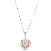 Sterling Silver Heart Cubic Zirconia Necklace