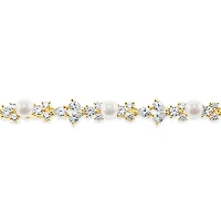 Bridal Gold Pearl Cubic Zirconia Bracelet 145924