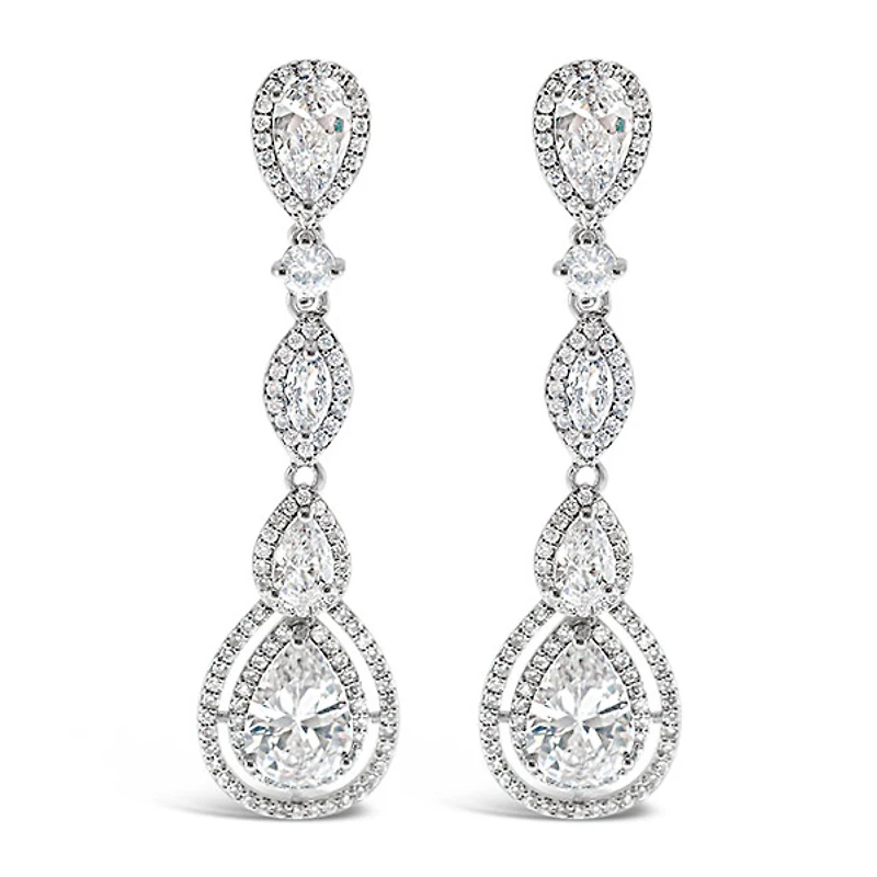 Bridal Cubic Zirconia Tear Drop  Earrings 125963