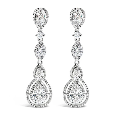 Bridal Cubic Zirconia Tear Drop  Earrings 125963