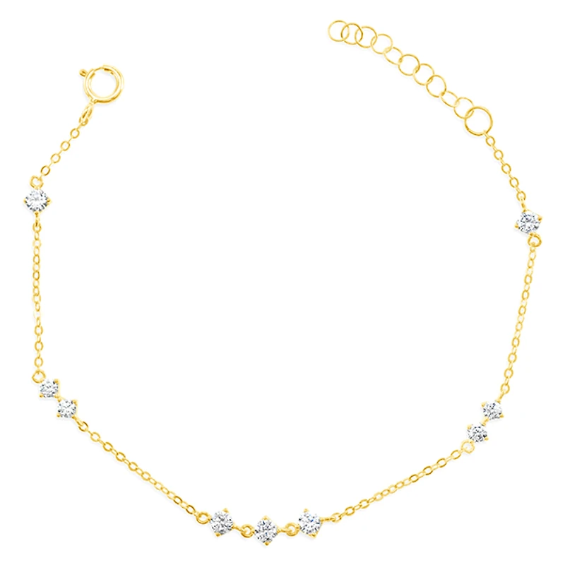 Gold Plated Sterling Silver Cubic Zirconia Bracelet 152239