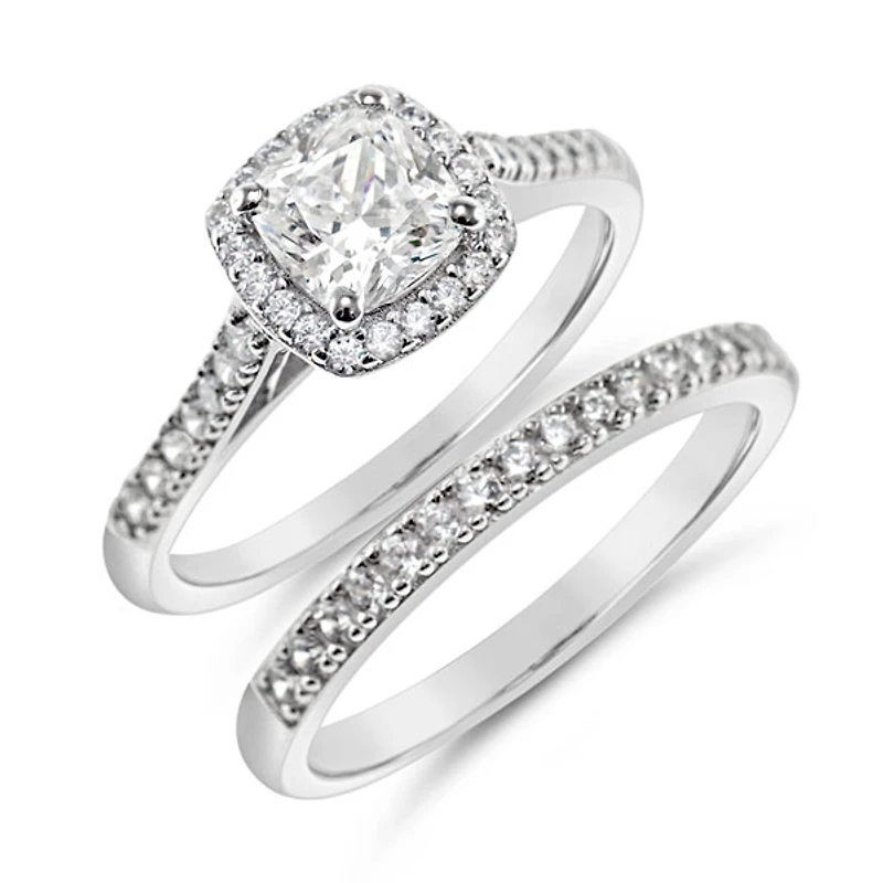 Sterling Silver Cubic Zirconia Square Set Ring 145717