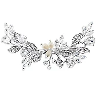 Bridal Silver Hair leaf Pearl Clip 137530