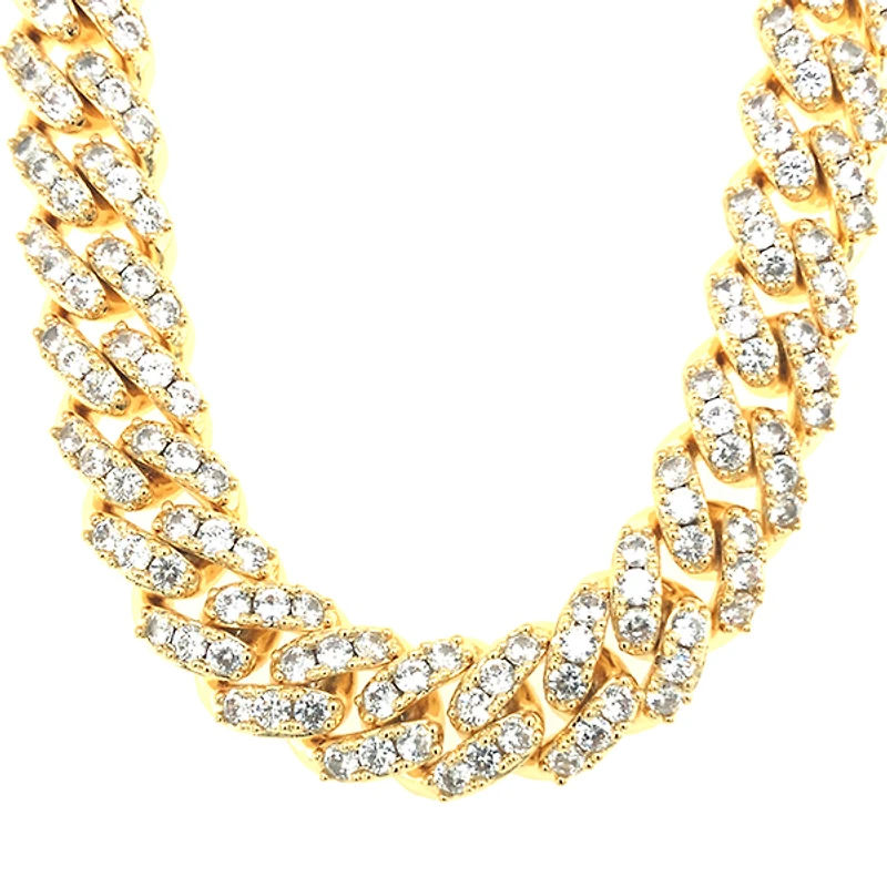 Fashion Cubic Zirconia Cuban Link 18" Inches Necklace