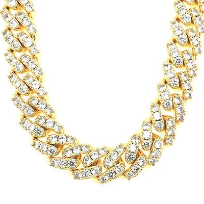 Fashion Cubic Zirconia Cuban Link 18" Inches Necklace