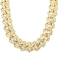 Fashion Cubic Zirconia Cuban Link 18" Inches Necklace