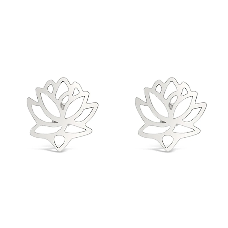 Sterling Silver Lotus Earrings 143307