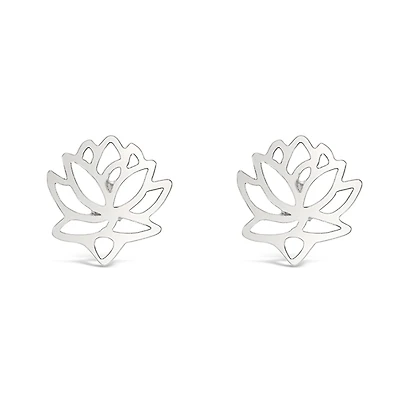 Sterling Silver Lotus Earrings 143307