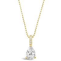 Gold Plated Sterling Silver Teardrop Cubic Zirconia Necklace 147704