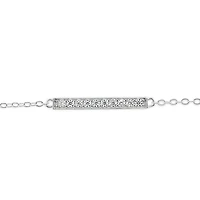 Sterling Silver Cubic Zirconia Pave Anklet 143324