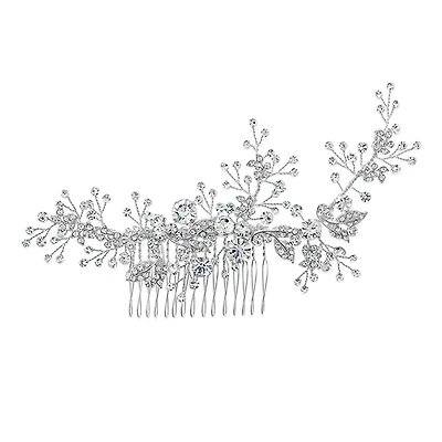 Bridal Silver leaf Hair Comb