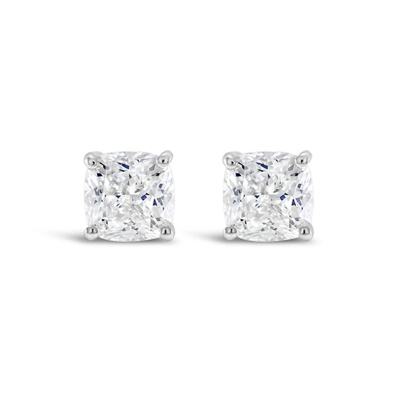 Sterling Silver Cubic Zirconia Cushion 6mm studs 143350