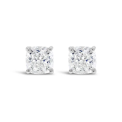 Sterling Silver Cubic Zirconia Cushion 6mm studs 143350