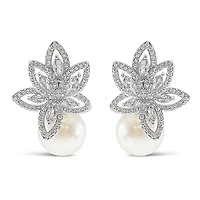 Bridal Pearl Cubic Zirconia Earrings 145905