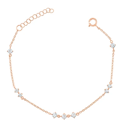 Rosegold Plated Sterling Silver Cubic Zirconia Bracelet 153229