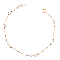 Rosegold Plated Sterling Silver Cubic Zirconia Bracelet 153229