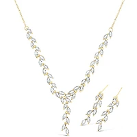 Bridal Gold Cubic Zirconia Necklace & Earrings Set
