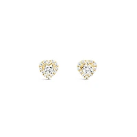 10k Yellow Gold Cubic Zirconia Heart Studs Earrings 153715