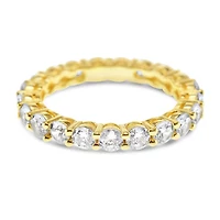 Gold Plated Sterling Silver 3mm Cubic Zirconia Eternity Ring 146106