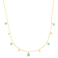 Gold Plated Sterling Silver Cubic Zirconia Necklace