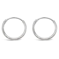 Sterling Silver Plain 12mm Hoops Earrings 141748