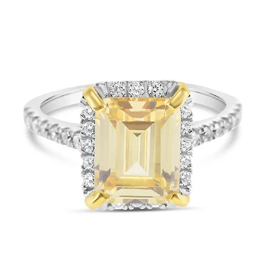 Sterling Silver Yellow Cubic Zirconia Ring 151560