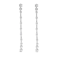 Sterling Silver Cubic Zirconia Long Earrings 132620