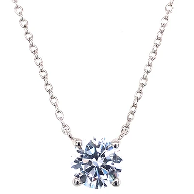 Sterling Silver Cubic Zirconia Round  7mm 8 Heart 8 Arrow Cut Necklace 143474
