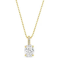 Gold Plated Sterling Silver Oval Cubic Zirconia Necklace 147710