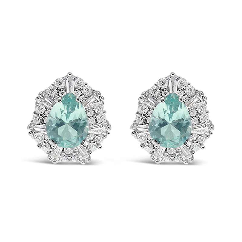 Sterling Silver Green Cubic Zirconia Earrings 147427