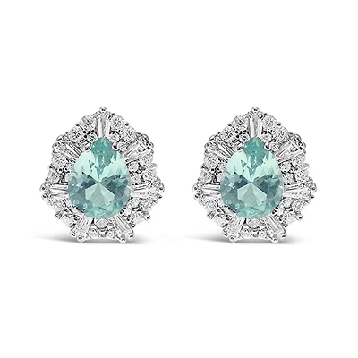 Sterling Silver Green Cubic Zirconia Earrings 147427