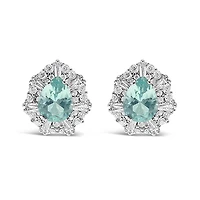 Sterling Silver Green Cubic Zirconia Earrings 147427