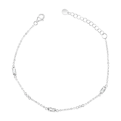 Sterling Silver Baguette Cubic Zirconia Bracelet