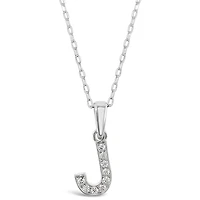 Sterling Silver Cubic Zirconia Initial J Necklace 135926
