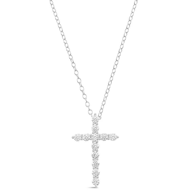 Sterling Silver Cross Cubic Zirconia Necklace 152726