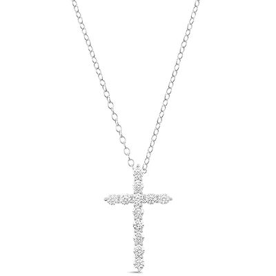 Sterling Silver Cross Cubic Zirconia Necklace 152726