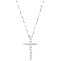 Sterling Silver Cross Cubic Zirconia Necklace 152726