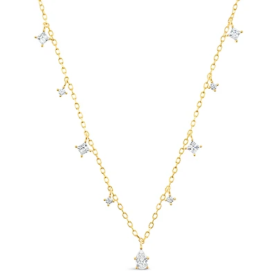 Gold Plated Sterling Silver Cubic Zirconia Necklace 153231