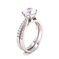 Sterling Silver Cubic Zirconia Round Set Ring 125807