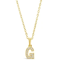 Gold Plated Sterling Silver Cubic Zirconia Initial Necklace