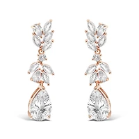 Bridal Rosegold Cubic Zirconia Drop Earrings 145934